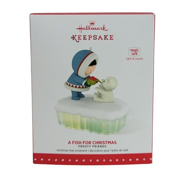 Hallmark A Fish For Christmas Ornament Glitter 2015 Magic Cord Light Sound WORKS - Picture 1 of 13